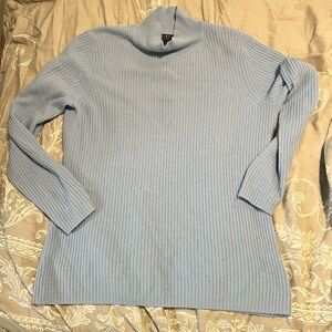 Alex Marie Light Blue Ribbed Mock Neck Sweater
